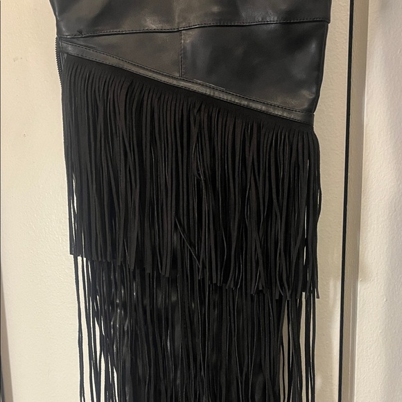 Michael Antonio Black Fringe Heeled Boots - Picture 2 of 10